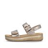 Rieker Double Velcro Strap Sandal - Light Brass Combi